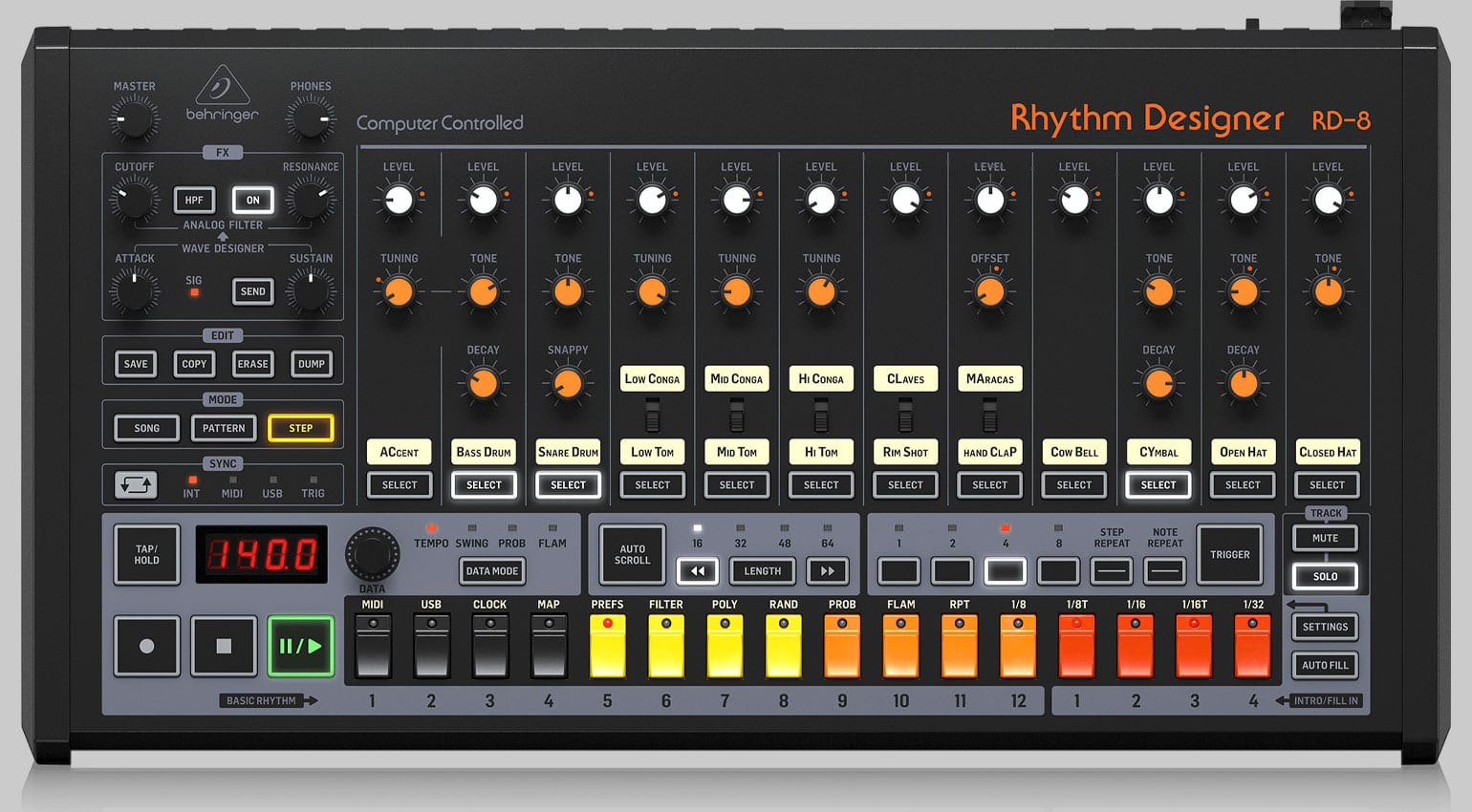 Behringer RD-8 MKII : le son 808 analogique sur 64 pas